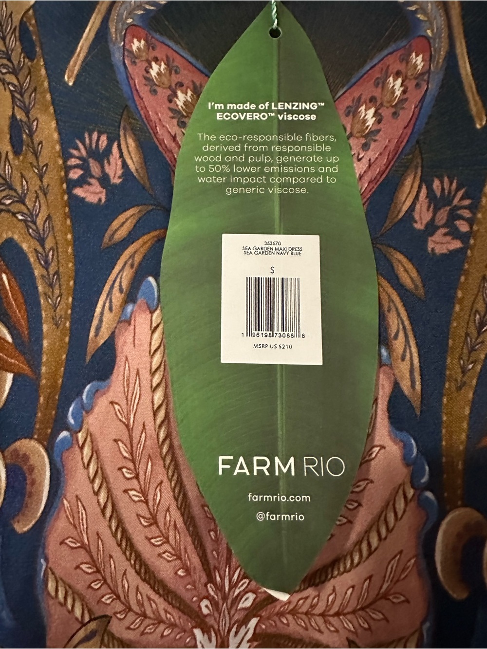 FARM Rio Sea Garden Navy Maxi Slip Dress - Picture 7 of 8